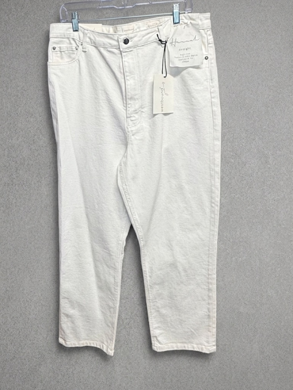 NWT Westbound Hannah High Rise Straight Leg Off-White Jeans 16R Minimalist